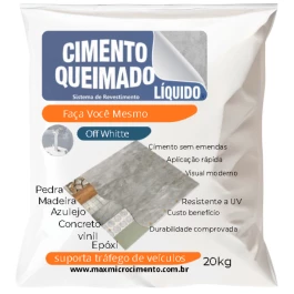 kit Cimento Queimado Líquido- Cinza 20kg